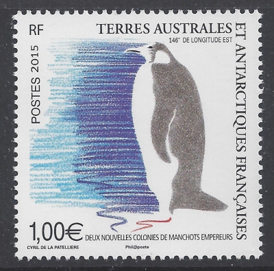 2015 French Antarctic SG.746 Two new colonies of Emperor Penguins U/M (MNH) 2015 French Antarctic SG.746 Two new colonies of Emperor Penguins U/M (MNH)