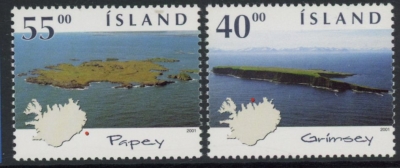2001 Iceland SG.1004-5 Islands (1) Set of 2 values U/M (MNH) 2001 Iceland SG.1004-5 Islands (1) Set of 2 values U/M (MNH)
