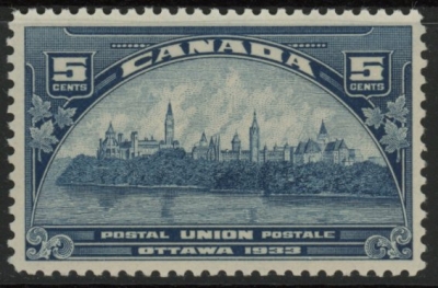 1933 Canada SG.329 5c blue. - Parliament Buildings Ottawa u/m (MNH) 1933 Canada SG.329 5c blue. - Parliament Buildings Ottawa u/m (MNH)