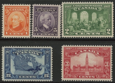 1927 Canada SG.266-70 60th Anniv of Confederation Set of 5 values U/M (MNH) 1927 Canada SG.266-70 60th Anniv of Confederation Set of 5 values U/M (MNH)