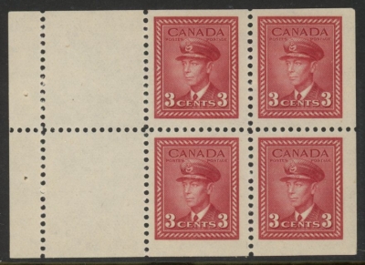 1942 Canada SG.377a 3c carmine-lake Pane of 4 + 2 labels U/M (MNH) 1942 Canada SG.377a 3c carmine-lake Pane of 4 + 2 labels U/M (MNH)
