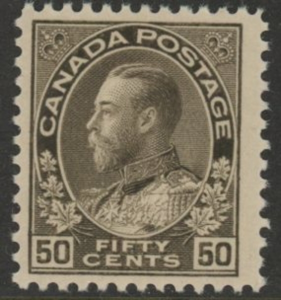 1911 Canada SG.215 50c sepia U/M (MNH) 1911 Canada SG.215 50c sepia U/M (MNH)