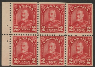 1930 Canada SG.291a 2c scarlet booklet pane of 6 U/M (MNH) 1930 Canada SG.291a 2c scarlet booklet pane of 6 U/M (MNH)