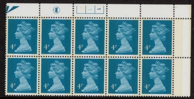 X996 (UG12) Waddington 4p greenish blue Cyld. 1,1 phos 2 no dot. U/M (MNH) X996 (UG12) Waddington 4p greenish blue Cyld. 1,1 phos 2 no dot. U/M (MNH)