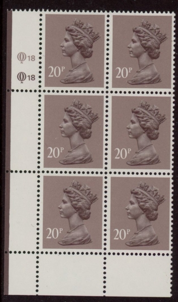 X1014 (UG50) Questa 20p dull purple. perf L(P) Cyld. Q18Q18 U/M (MNH) X1014 (UG50) Questa 20p dull purple. perf L(P) Cyld. Q18Q18 U/M (MNH)