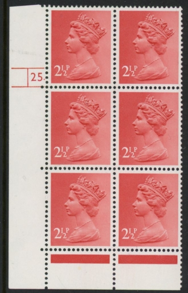 U97 (x929) Harrison 2½p rose-red phos. perf RE Cyld. 25 dot U/M (MNH) U97 (x929) Harrison 2½p rose-red phos. perf RE Cyld. 25 dot U/M (MNH)