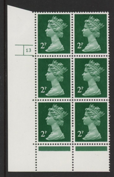 U83 (x926) Harrison 2p green (FCP) PVAD. cyld 13 no dot. U/M (MNH) U83 (x926) Harrison 2p green (FCP) PVAD. cyld 13 no dot. U/M (MNH)