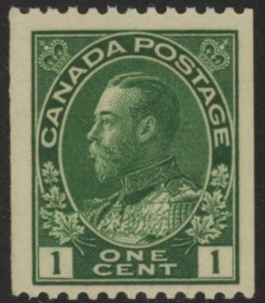 1914 Canada SG.216 1c yellow-green. perf 12 x imperf U/M (MNH) 1914 Canada SG.216 1c yellow-green. perf 12 x imperf U/M (MNH)