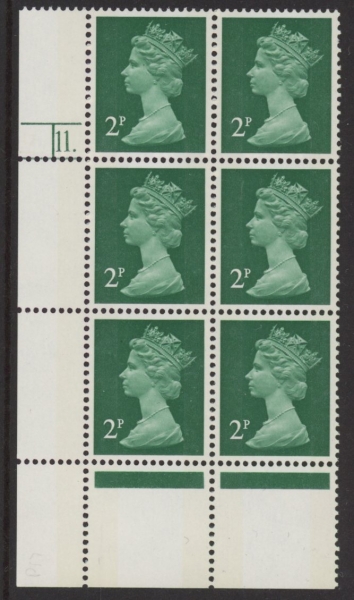 U80 (x849) Harrison 2p green. FCP/PVAD. cyld 11 dot. phos 17.U/M (MNH) U80 (x849) Harrison 2p green. FCP/PVAD. cyld 11 dot. phos 17.U/M (MNH)