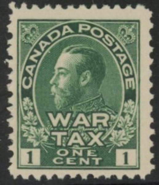 1915 Canada SG.228 1c green 'War Tax' U/M (MNH) 1915 Canada SG.228 1c green 'War Tax' U/M (MNH)