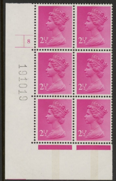 U86 (x-) Harrison 2½p magenta CB . OCP/PVA. cyld 8 no dot. phos 5 .U/M (MNH) U86 (x-) Harrison 2½p magenta CB . OCP/PVA. cyld 8 no dot. phos 5 .U/M (MNH)