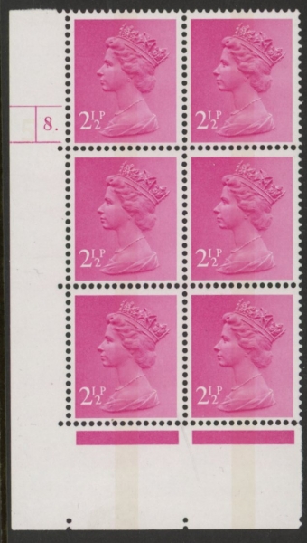 U86 (x-) Harrison 2½p magenta CB . OCP/PVA. cyld 8 dot. phos 5 .U/M (MNH) U86 (x-) Harrison 2½p magenta CB . OCP/PVA. cyld 8 dot. phos 5 .U/M (MNH)