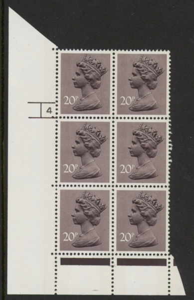 U265 (x915) Harrison 20p dull purple 2B . FCP/PVAD. cyld 4 no dot. phos 30 .U/M (MNH) U265 (x915) Harrison 20p dull purple 2B . FCP/PVAD. cyld 4 no dot. phos 30 .U/M (MNH)