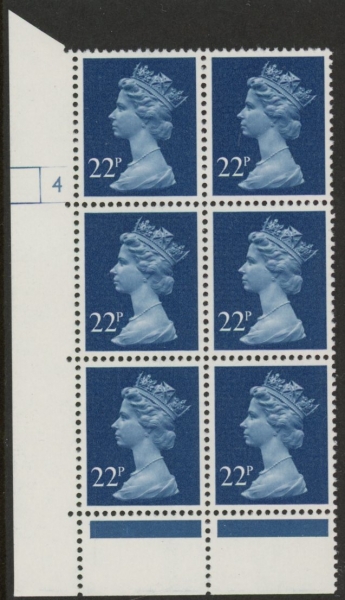 U279 (x962) Harrison 22p blue . FCP/PVAD. cyld 4 no dot .U/M (MNH) U279 (x962) Harrison 22p blue . FCP/PVAD. cyld 4 no dot .U/M (MNH)