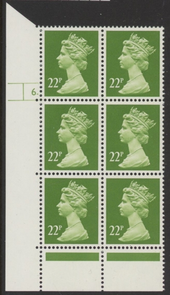 U280 (x963) Harrison 22p yellow-green . ACP/PVAD. cyld. 6 dot .U/M (MNH) U280 (x963) Harrison 22p yellow-green . ACP/PVAD. cyld. 6 dot .U/M (MNH)