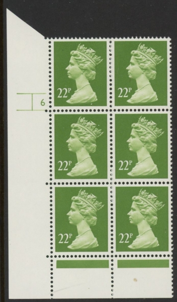 U280 (x963) Harrison 22p yellow-green . ACP/PVAD. cyld. 6 no dot .U/M (MNH) U280 (x963) Harrison 22p yellow-green . ACP/PVAD. cyld. 6 no dot .U/M (MNH)