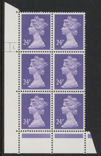 U285 (x967) Harrison 24p violet. ACP/PVAD. cyld. 1 dot .U/M (MNH) U285 (x967) Harrison 24p violet. ACP/PVAD. cyld. 1 dot .U/M (MNH)