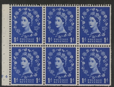 SB26 Edward Crown 6 x 1d, upright wmk. perf I/eb cyld. F4 no dot (trimmed perfs). U/M (MNH) SB26 Edward Crown 6 x 1d, upright wmk. perf I/eb cyld. F4 no dot (trimmed perfs). U/M (MNH)