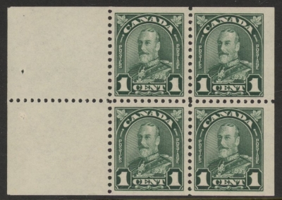 1931 Canada SG.289db 1c green. booklet pane of 4 + 2 labels. M/M 1931 Canada SG.289db 1c green. booklet pane of 4 + 2 labels. M/M