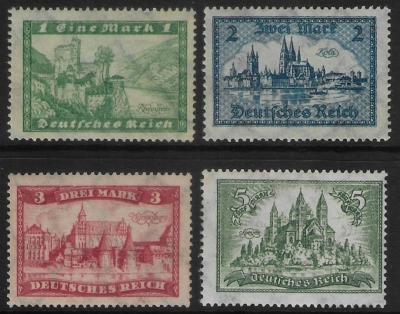 1924-7 Germany SG.376-379 set 4 values U/M (MNH) 1924-7 Germany SG.376-379 set 4 values U/M (MNH)
