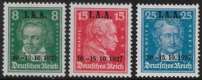 1927 Germany SG.421-423. set 3 values U/M (MNH) 1927 Germany SG.421-423. set 3 values U/M (MNH)