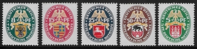 1928 Germany SG.446-450. 'Welfare Fund' dated 1928. set 5 values U/M (MNH) 1928 Germany SG.446-450. 'Welfare Fund' dated 1928. set 5 values U/M (MNH)