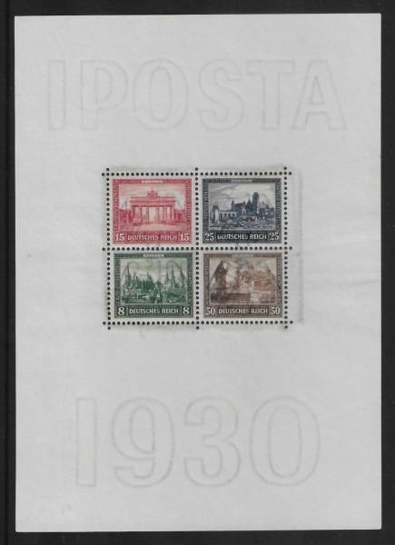 1930 Germany MS.464a. Int. Philatelic Exhibition Berlin. mini sheet. U/M (MNH) 1930 Germany MS.464a. Int. Philatelic Exhibition Berlin. mini sheet. U/M (MNH)