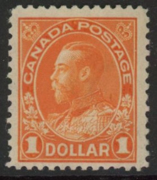 1923 Canada SG.255 $1 brown orange mounted mint. 1923 Canada SG.255 $1 brown orange mounted mint.