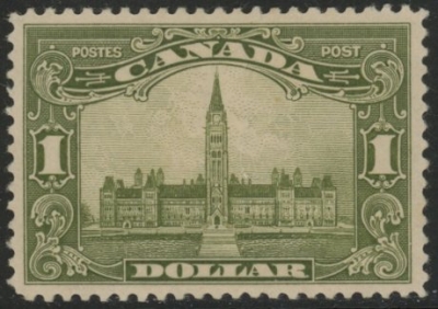 1929 Canada SG.285 $1 olive-green mounted mint 1929 Canada SG.285 $1 olive-green mounted mint