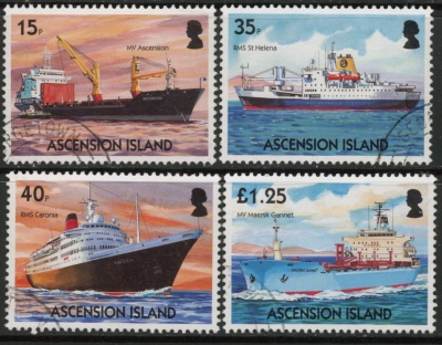 2005 Ascension SG910-3 Merchant Ships Set of 4 Values VFU 2005 Ascension SG910-3 Merchant Ships Set of 4 Values VFU