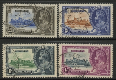 1935 Gibraltar SG.114-7 Silver Jubilee Set of 4 values Used 1935 Gibraltar SG.114-7 Silver Jubilee Set of 4 values Used