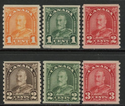 1930-1 Canada SG.304-9 Coil Stamps Set of 6 values mounted mint 1930-1 Canada SG.304-9 Coil Stamps Set of 6 values mounted mint