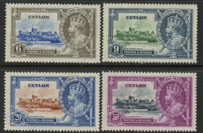 1935 Ceylon SG.379-82 Silver Jubilee set 4 values U/M (MNH) 1935 Ceylon SG.379-82 Silver Jubilee set 4 values U/M (MNH)
