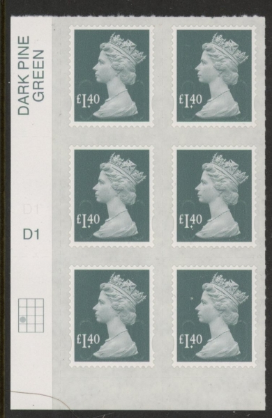 U2941 £1.40 grey-green 2B M17L cyld. D1 grid position R3 C1 SBP plain DLR U/M (MNH) U2941 £1.40 grey-green 2B M17L cyld. D1 grid position R3 C1 SBP plain DLR U/M (MNH)