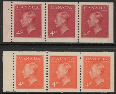 1951 Canada SG.423bba & SG.423cca booklet panes mounted mint 1951 Canada SG.423bba & SG.423cca booklet panes mounted mint
