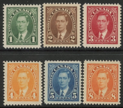 1937 Canada SG.357-62 KGVI 6 values U/M (MNH) 1937 Canada SG.357-62 KGVI 6 values U/M (MNH)