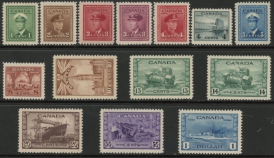 1942 Canada SG.375-88 Set of 14 values mounted mint 1942 Canada SG.375-88 Set of 14 values mounted mint