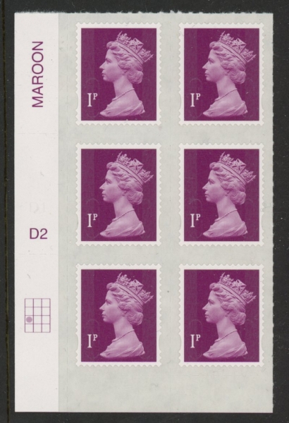 U2920 1p 2B deep crimson M15L cyld. D2 grid position R4 C1 DLR U/M (MNH) U2920 1p 2B deep crimson M15L cyld. D2 grid position R4 C1 DLR U/M (MNH)