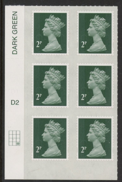 U2921 2p 2B deep green M14L cyld. D2 grid position R4 C3 DLR U/M (MNH) U2921 2p 2B deep green M14L cyld. D2 grid position R4 C3 DLR U/M (MNH)