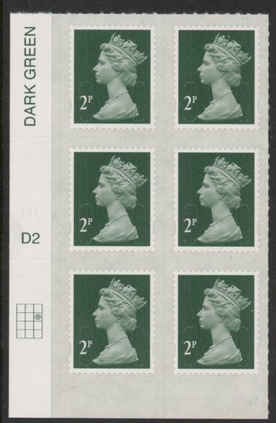 U2921 2p 2B deep green M15L cyld. D2 grid position R2 C3 DLR U/M (MNH) U2921 2p 2B deep green M15L cyld. D2 grid position R2 C3 DLR U/M (MNH)