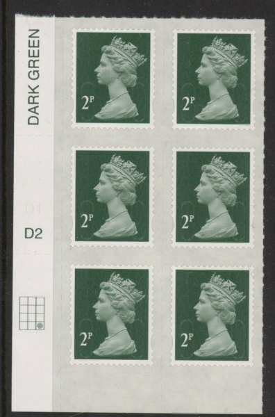 U2921 2p 2B deep green M15L cyld. D2 grid position R4 C3 DLR U/M (MNH) U2921 2p 2B deep green M15L cyld. D2 grid position R4 C3 DLR U/M (MNH)