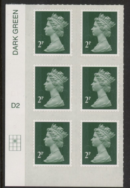 U2921 2p 2B deep green M17L cyld. D2 grid position R2 C2 DLR U/M (MNH) U2921 2p 2B deep green M17L cyld. D2 grid position R2 C2 DLR U/M (MNH)