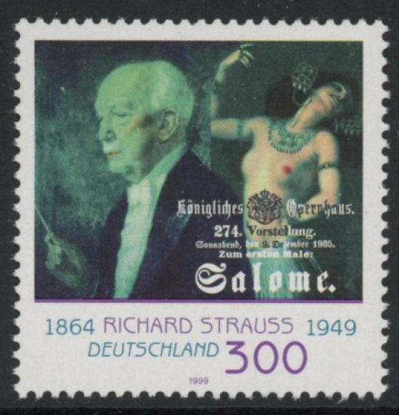 1999 Germany SG.2925 50th Death Anniv of Richard Strauss U/M (MNH) 1999 Germany SG.2925 50th Death Anniv of Richard Strauss U/M (MNH)