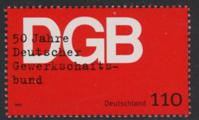 1999 Germany SG.2932 50th Anniv of Federation of Trade Unions U/M (MNH) 1999 Germany SG.2932 50th Anniv of Federation of Trade Unions U/M (MNH)