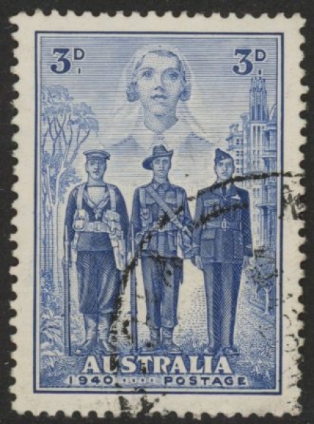 1940 Australia SG.198 3d blue Imperial Forces Used 1940 Australia SG.198 3d blue Imperial Forces Used