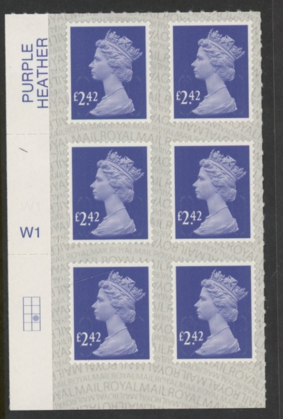U2960 £2.42 violet M20L cyld. W1 grid position R3 C2 SBP s/L Walsall U/M (MNH) U2960 £2.42 violet M20L cyld. W1 grid position R3 C2 SBP s/L Walsall U/M (MNH)