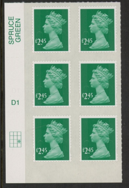 U2961 £2.45 green M15L cyld. D1 grid position R3 C3 SBP plain DLR U/M (MNH) U2961 £2.45 green M15L cyld. D1 grid position R3 C3 SBP plain DLR U/M (MNH)