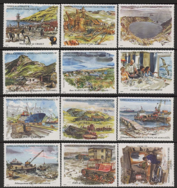 1999 French Antarctic SG.406-417 Tourism Booklet stamps Set of 12 values U/M (MNH) 1999 French Antarctic SG.406-417 Tourism Booklet stamps Set of 12 values U/M (MNH)