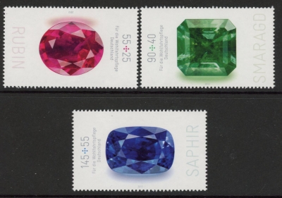 2012 Germany SG.3751-3 Welfare Stamps Jewels Set of 3 values U/M (MNH) 2012 Germany SG.3751-3 Welfare Stamps Jewels Set of 3 values U/M (MNH)