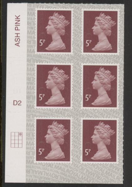 U2922 5p dull red brown M17L Cyl. D2 grid position R1 C3 SBP L/s DLR U/M (MNH) U2922 5p dull red brown M17L Cyl. D2 grid position R1 C3 SBP L/s DLR U/M (MNH)
